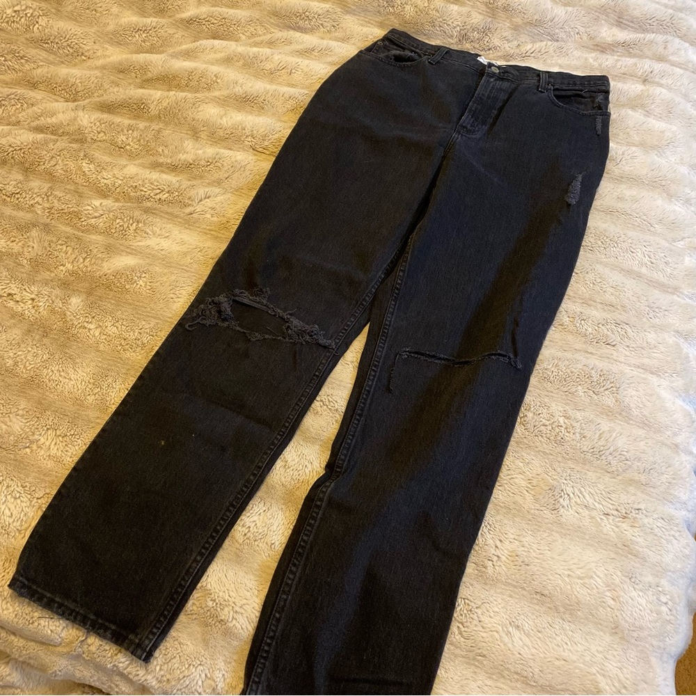 Abercrombie & Fitch Black Distressed Jeans